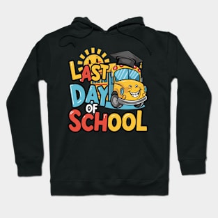 Funny Last Day of School With School Bus and Graduation Cap" Hoodie